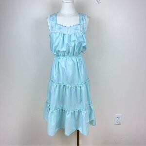 Vintage Miss Dira Dress Womens Extra Small Midi Prairie 70s Western Embroidered